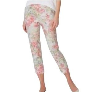 J. Jill Floral Bloom Linen Blend Stretch Crop Pants Size L tall